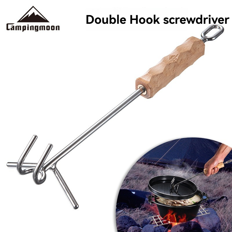 Camp Dutch Oven Cast - MS-34 Outdoor Camping Stainless Steel Double