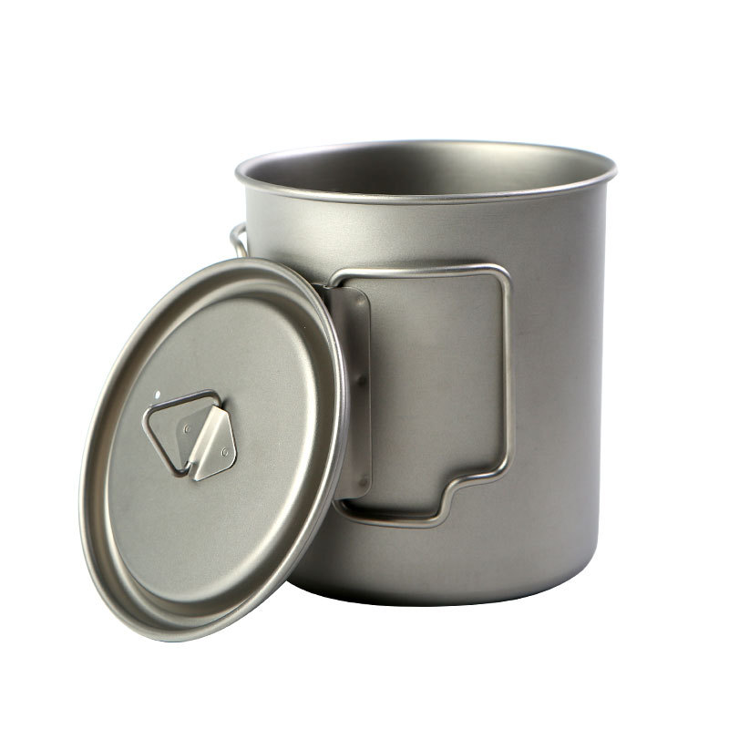 Camping Cooking Hardware - Camping Titanium Cups 450ml 550ml 650ml