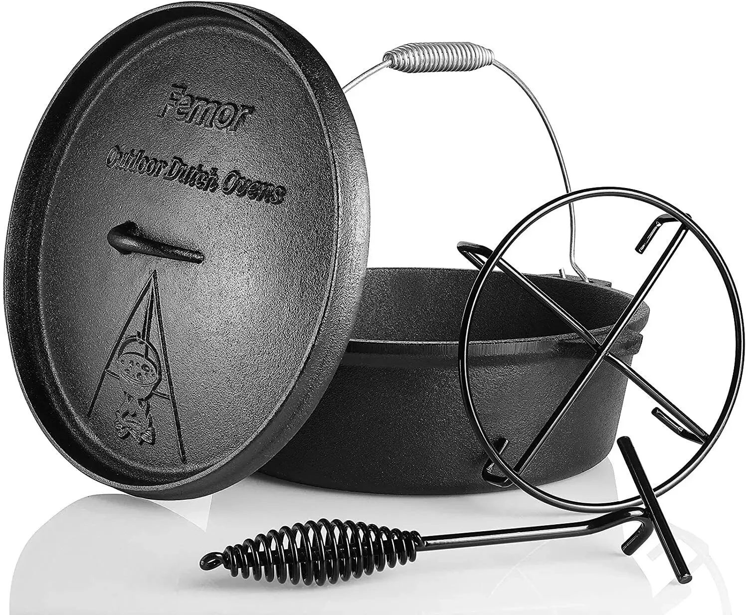 Camp Dutch Oven Cast - Femor Dutch Oven Cast Iron 5,8L