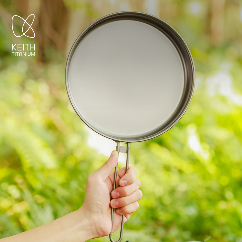 Camping Cooking Set 2 Person - KEITH 1L Pure Titanium Frying Pan