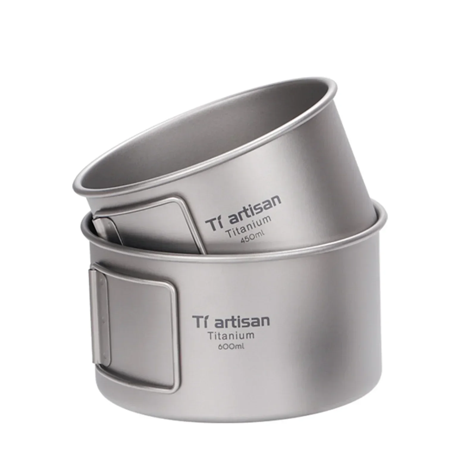 Camping Cooking Hardware - Titanium Bowl With Folding Handle Camping