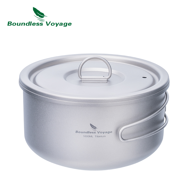 Camping Cooking Accessories - Boundless Voyage Titanium Camping Pot with