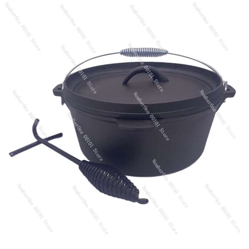 Camp Dutch Oven Cast - Heavy Duty Cast Iron Dutch Oven