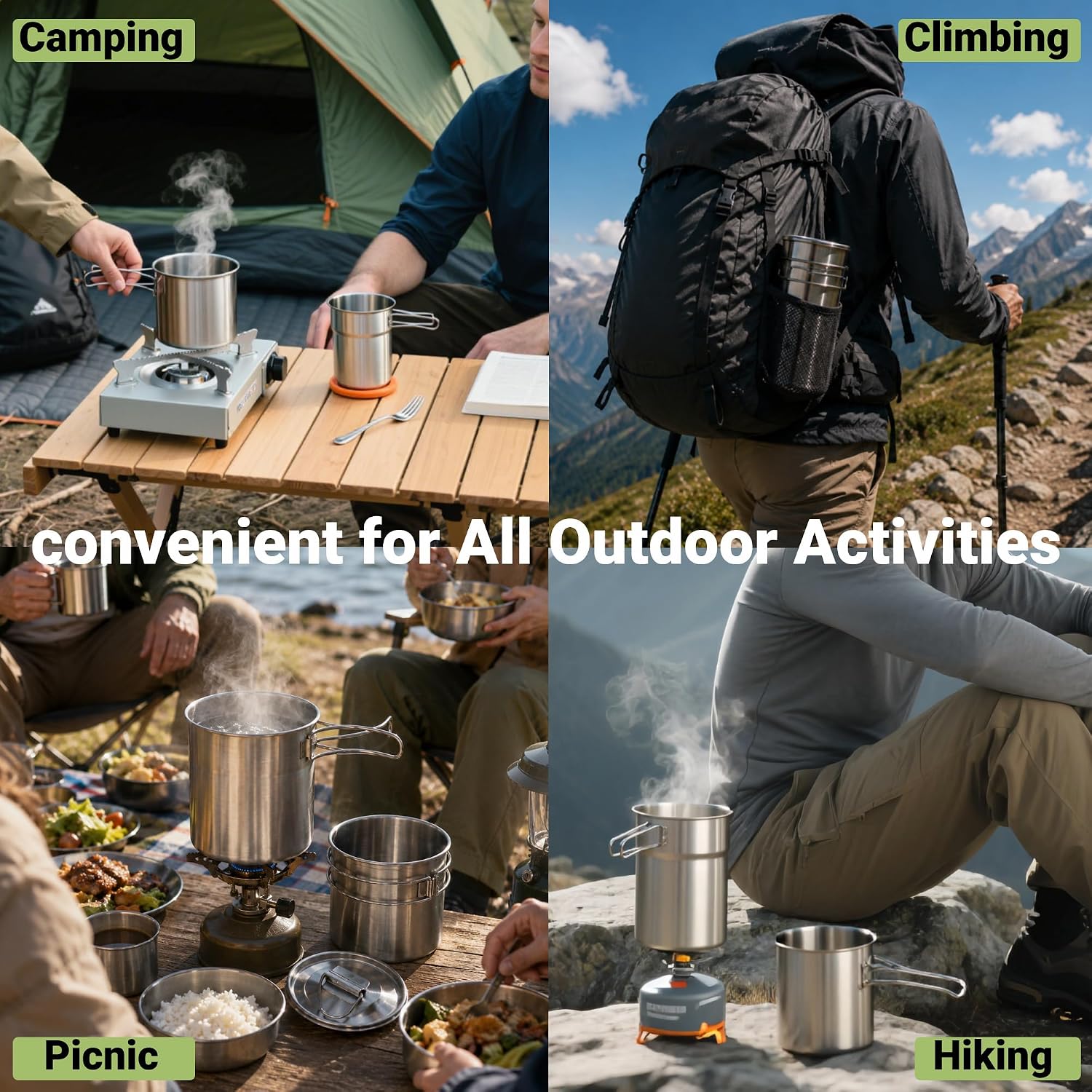 Foldable Camping Cups Mugs Cam - огляд і ціна Camping Cooking Tool Set