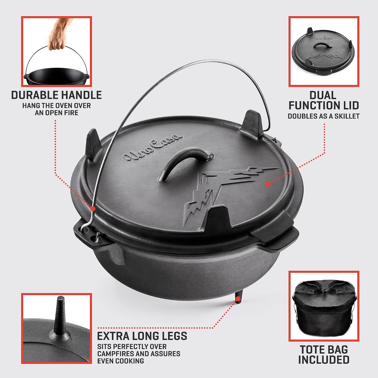 Pre-Seasoned Cast Iron Camping - огляд і ціна Camp Dutch Oven Cast