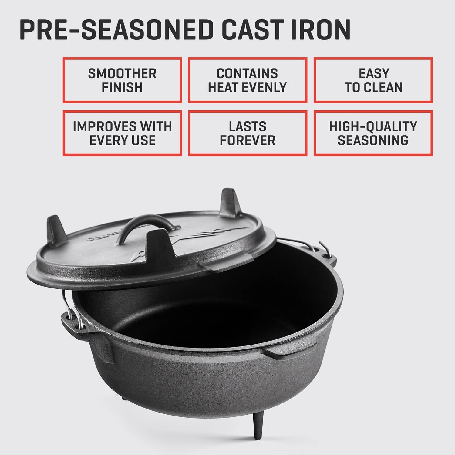 Pre-Seasoned Cast Iron Camping - огляд і ціна Camp Dutch Oven Cast