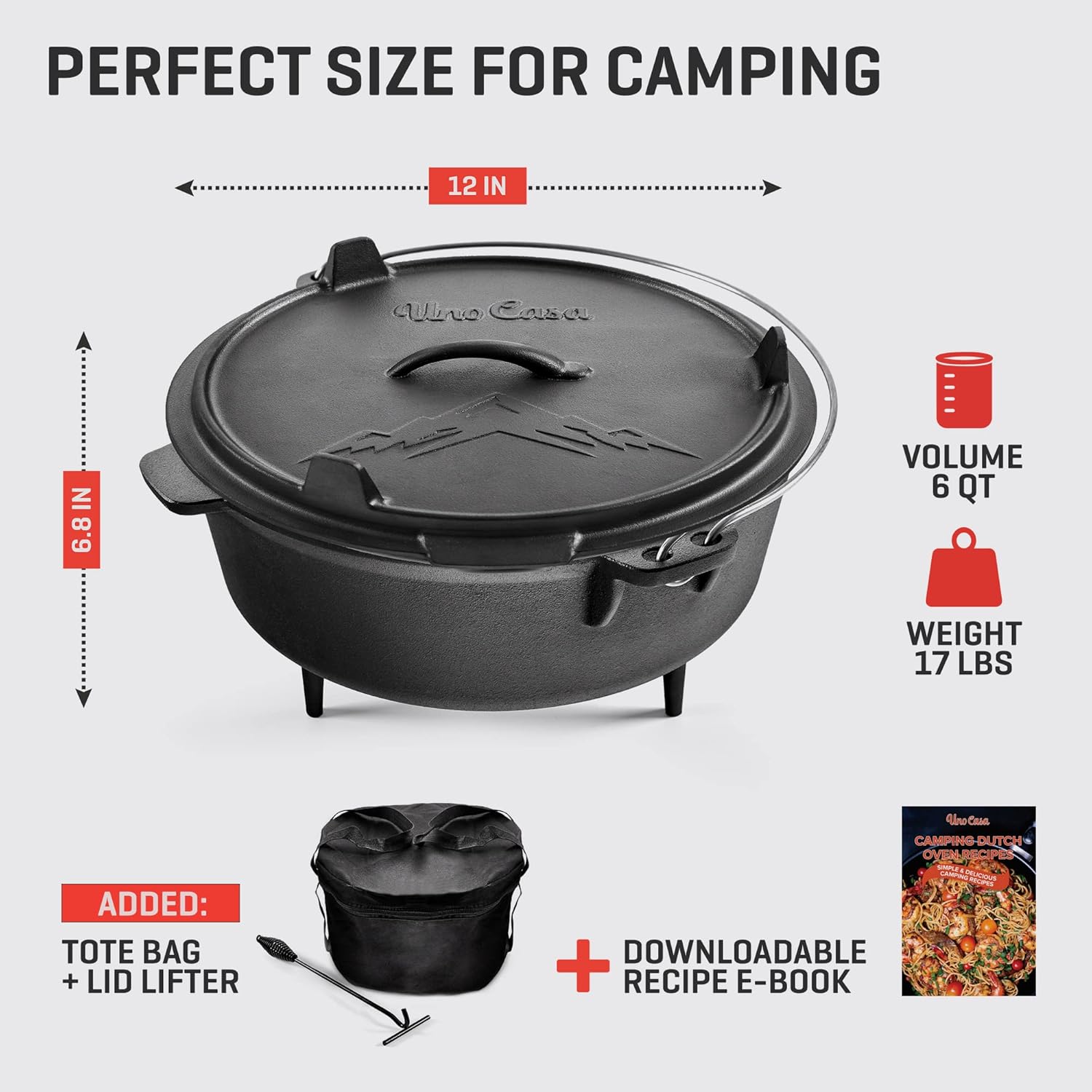 Pre-Seasoned Cast Iron Camping - огляд і ціна Camp Dutch Oven Cast