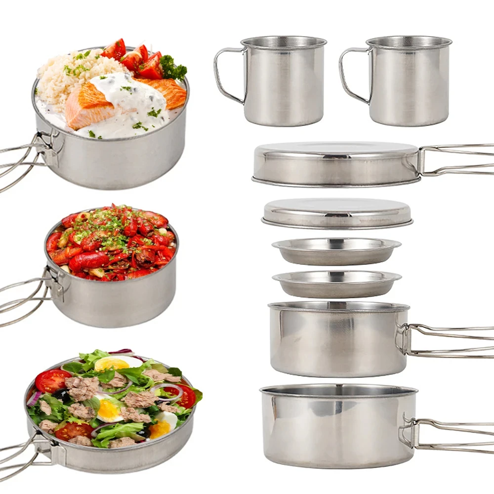 8pcs/Set Camping Cookware Mess - огляд і ціна Camping Cooking Hardware