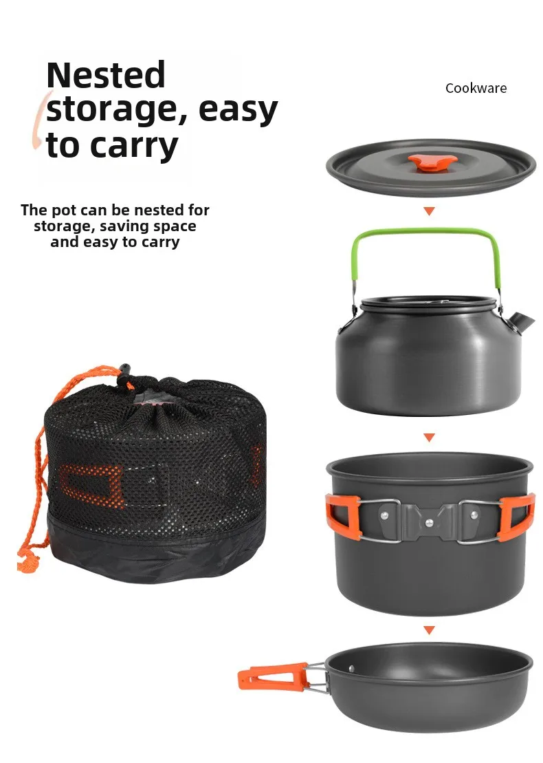 DS-308 Outdoor large capacity  - огляд і ціна Camping Cooking Set Ds 308