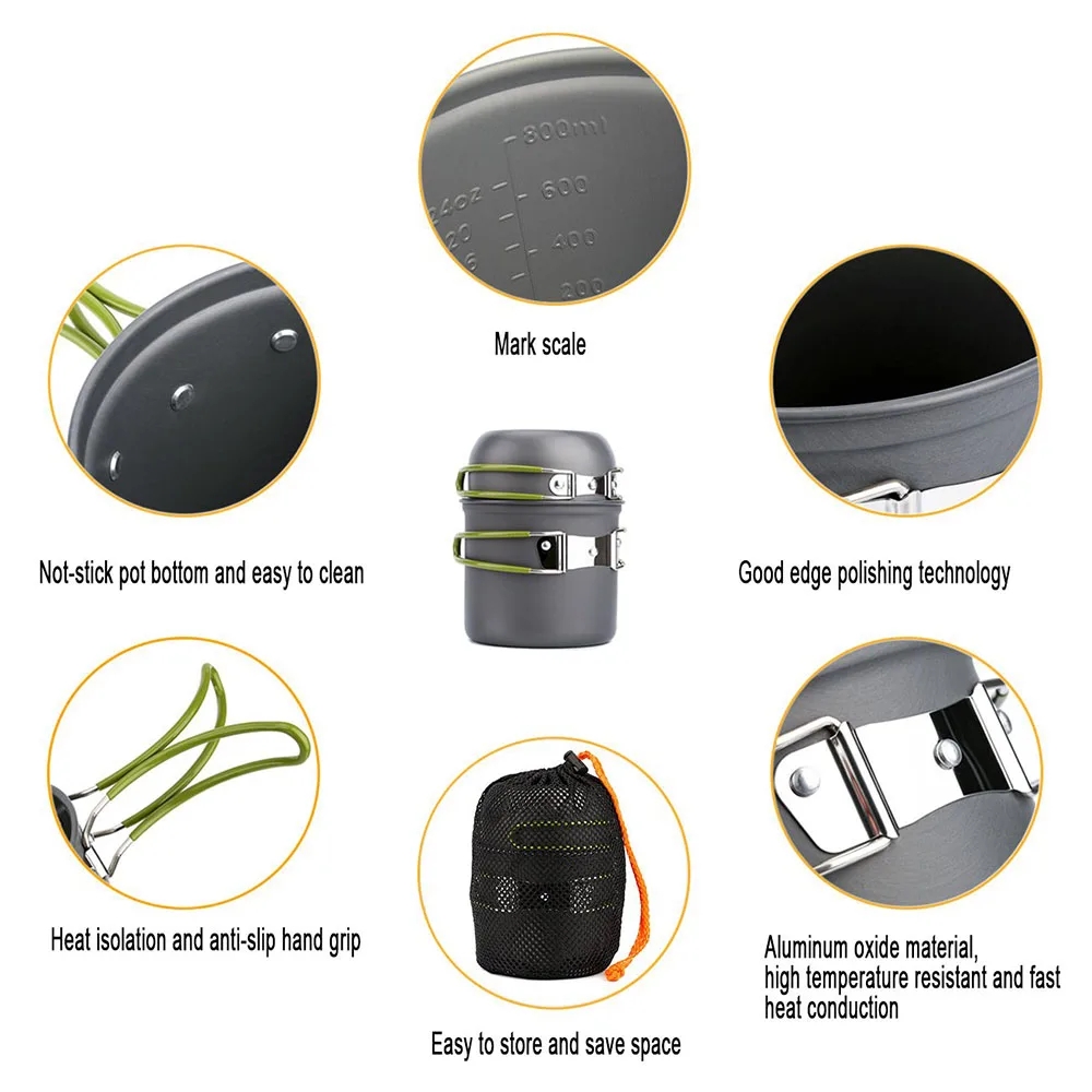 Camping Cookware Mess Kit Ultr - огляд і ціна Camping Cooking Set 2 Person