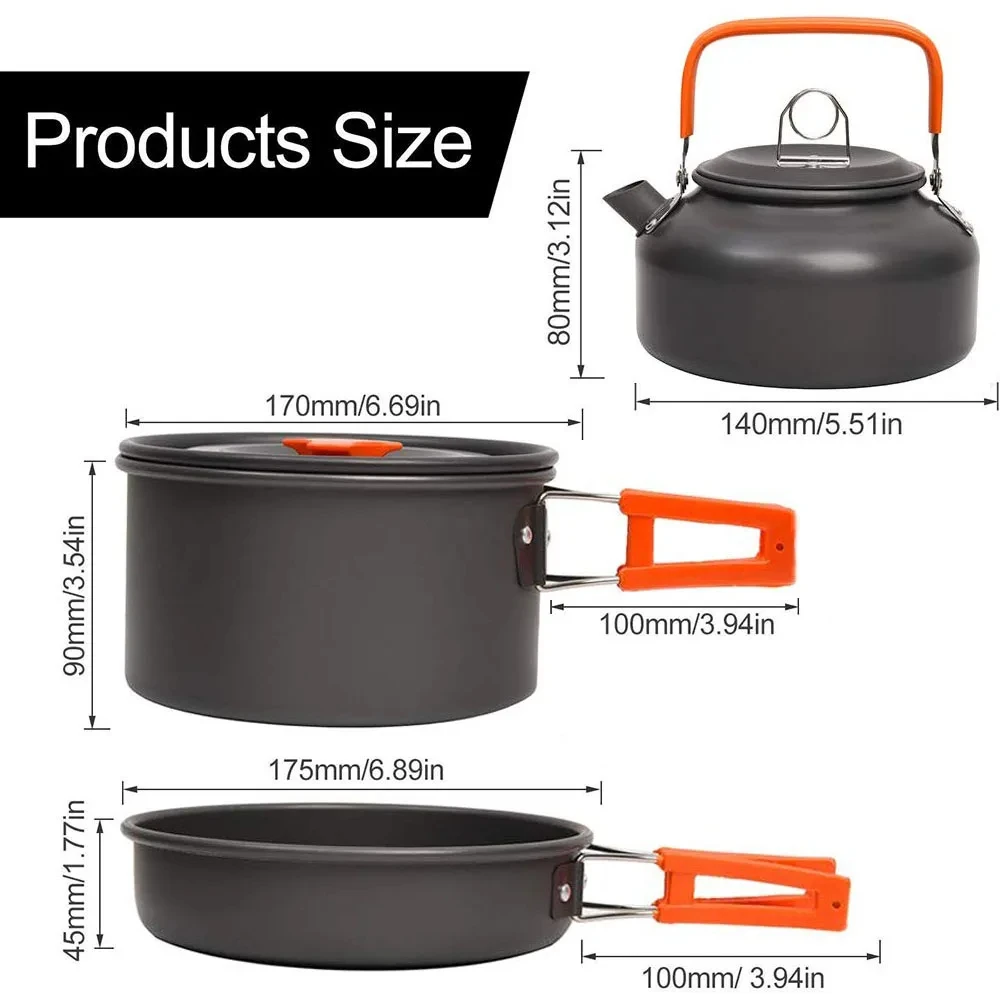 Camping Cookware Kit Outdoor C - огляд і ціна Camping Cooking Set 2 Person