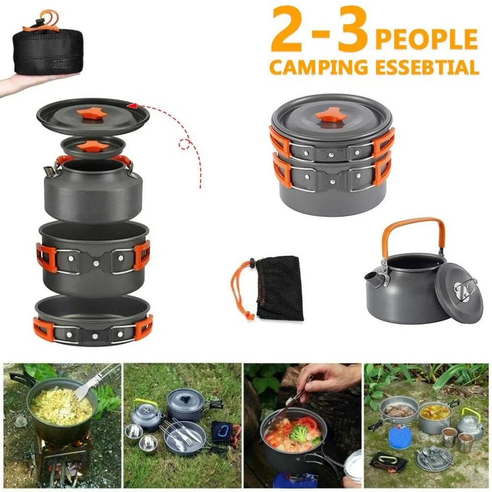 Camping Cookware Kit Outdoor C - огляд і ціна Camping Cooking Set 2 Person