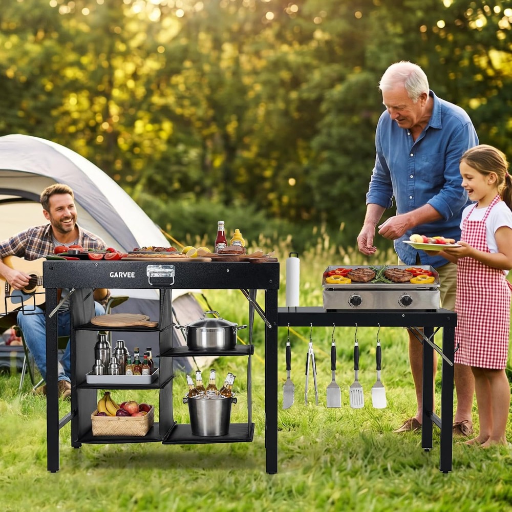 Foldable Metal Grill Table wit - огляд і ціна Camping Cooking Table Foldable