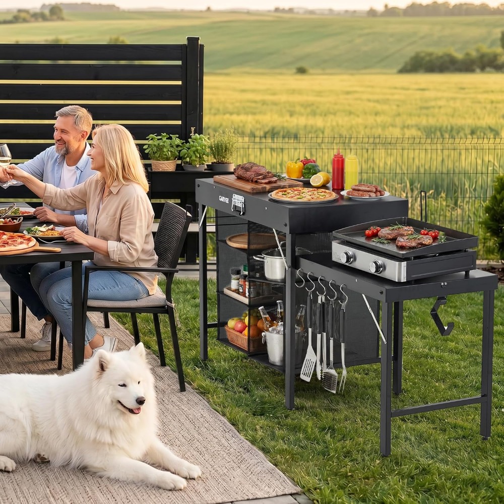 Foldable Metal Grill Table wit - огляд і ціна Camping Cooking Table Foldable