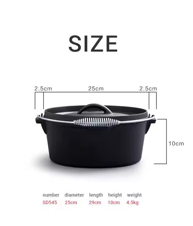 Cast Iron Dutch Pot Uncoated T - огляд і ціна Camp Dutch Oven Cast