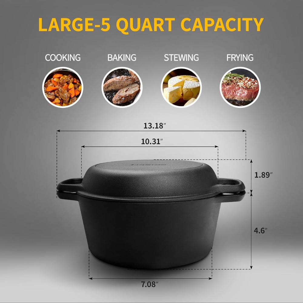 Top Pick Pre-Seasoned Cast Iro - огляд і ціна Camp Dutch Oven Cast