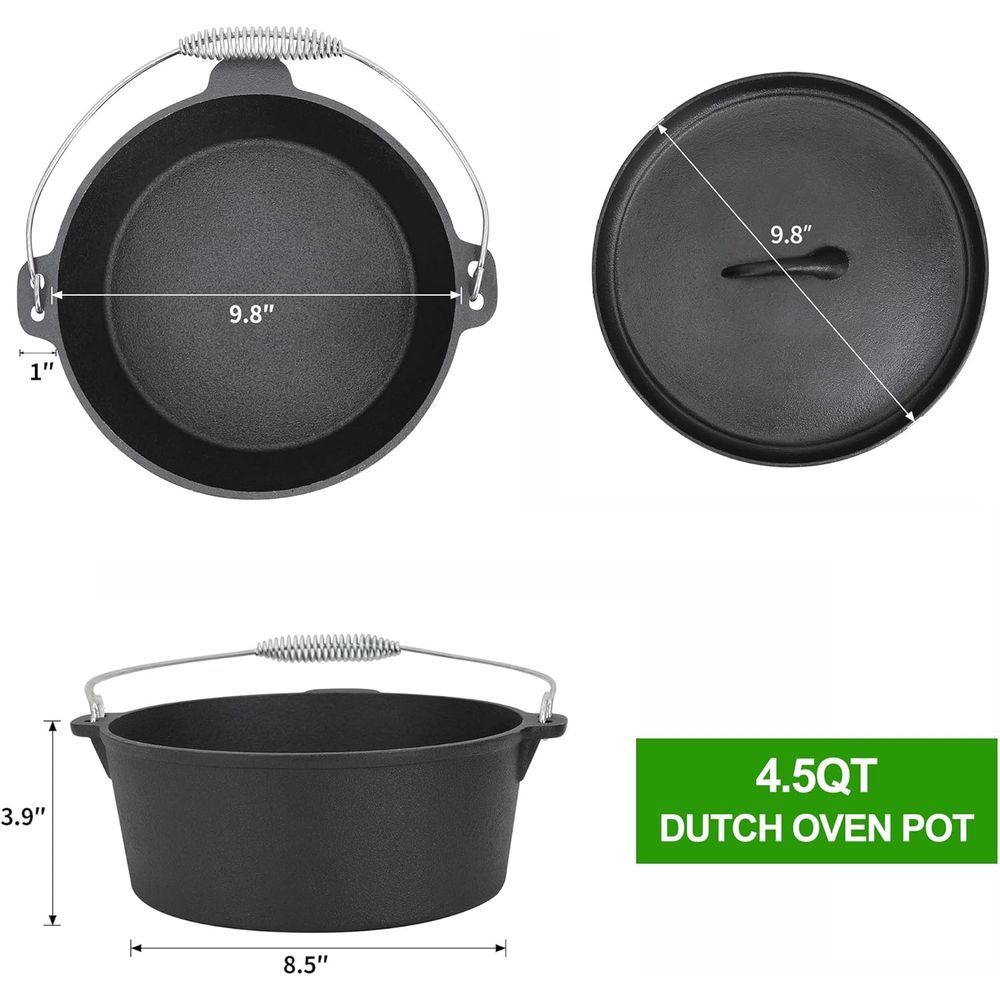8 Piece Pre-Seasoned Dutch Ove - огляд і ціна Camp Dutch Oven Cast