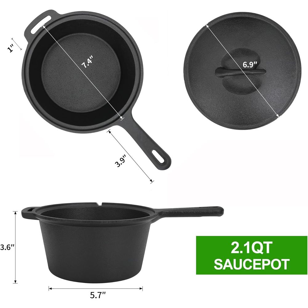 8 Piece Pre-Seasoned Dutch Ove - огляд і ціна Camp Dutch Oven Cast