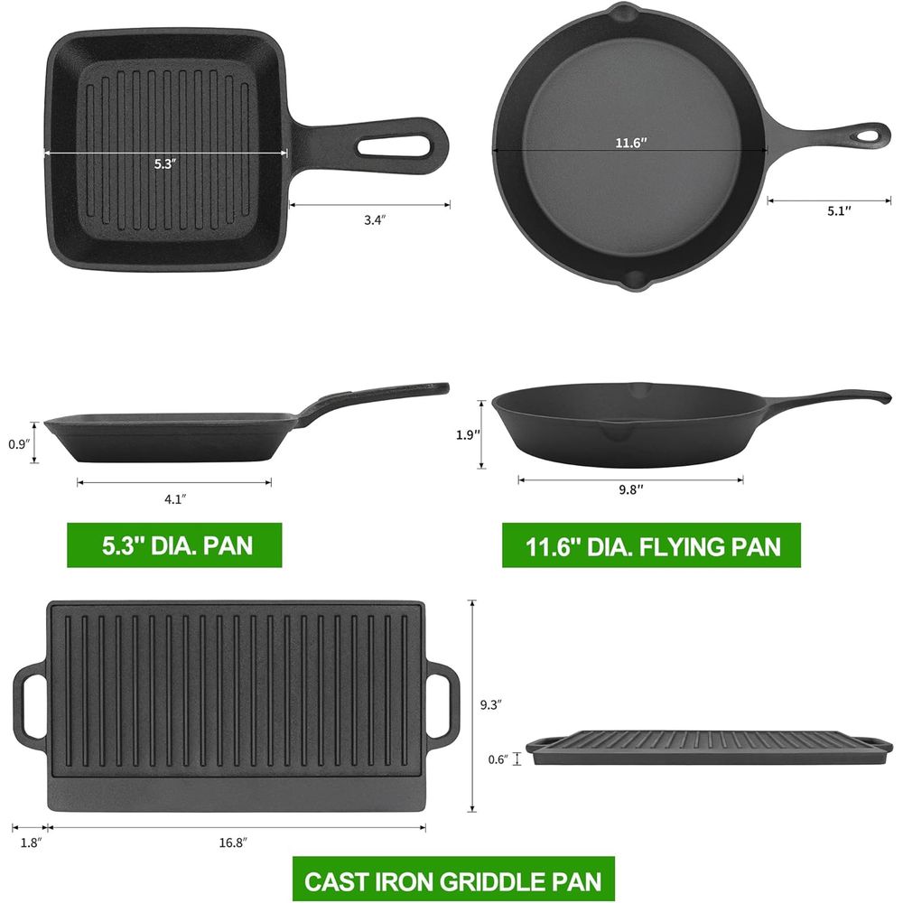 8 Piece Pre-Seasoned Dutch Ove - огляд і ціна Camp Dutch Oven Cast